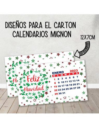 CARTON PARA CALENDARIO MIGNON NAVIDAD