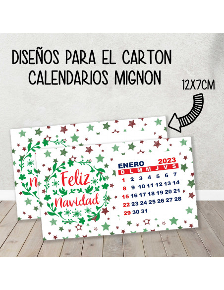 CARTON PARA CALENDARIO MIGNON NAVIDAD