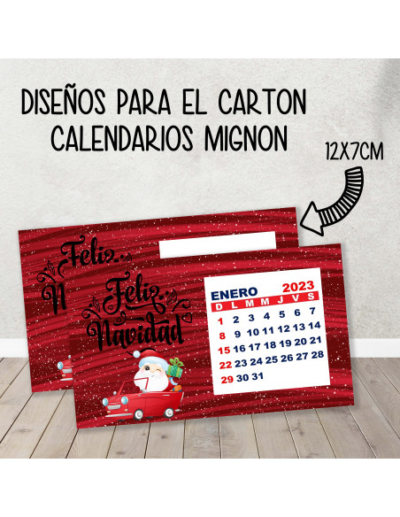 CARTON PARA CALENDARIO MIGNON NAVIDAD