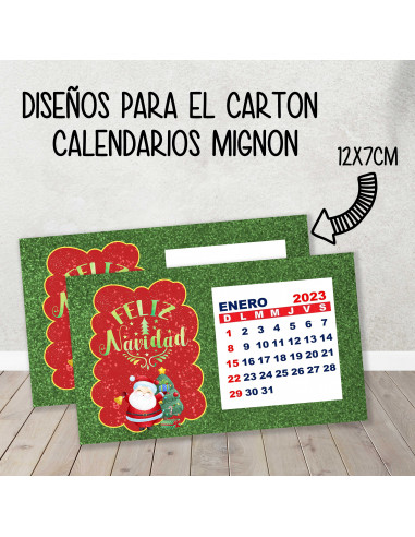 CARTON PARA CALENDARIO MIGNON NAVIDAD