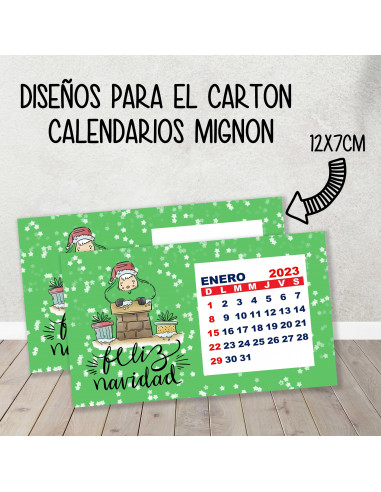 CARTON PARA CALENDARIO MIGNON NAVIDAD