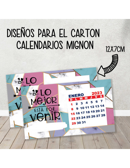 CARTON PARA CALENDARIO MIGNON FRASES