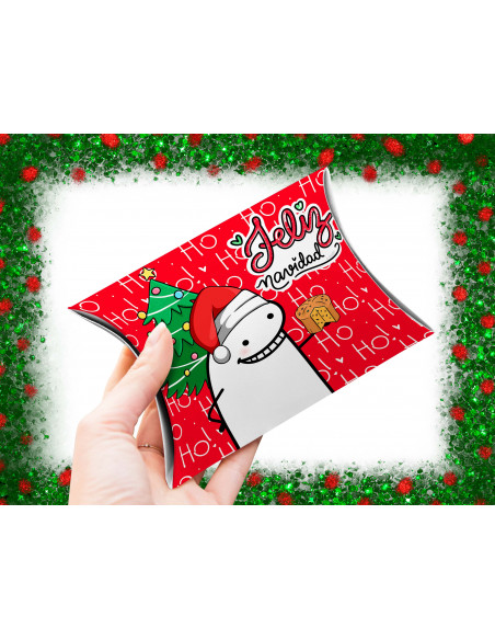 CAJA ALMOHADA NAVIDAD FLORK