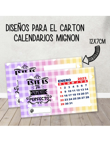 CARTON PARA CALENDARIO MIGNON FRASES...
