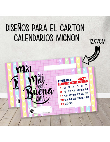 CARTON PARA CALENDARIO MIGNON FRASES...