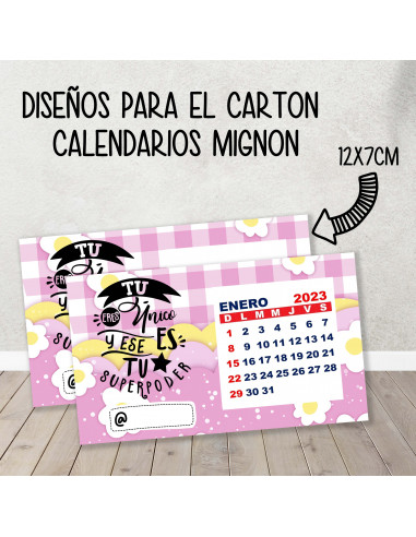 CARTON PARA CALENDARIO MIGNON FRASES...