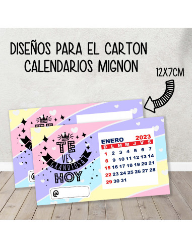 CARTON PARA CALENDARIO MIGNON FRASES...