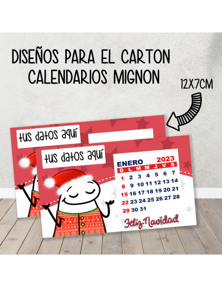 CARTON PARA CALENDARIO MIGNON FLORK NAVIDAD