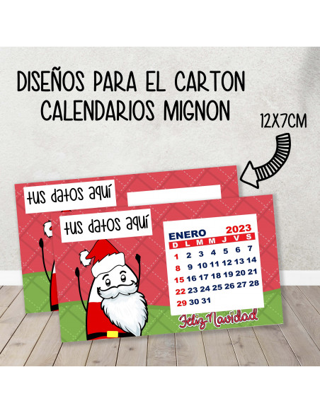 CARTON PARA CALENDARIO MIGNON FLORK NAVIDAD