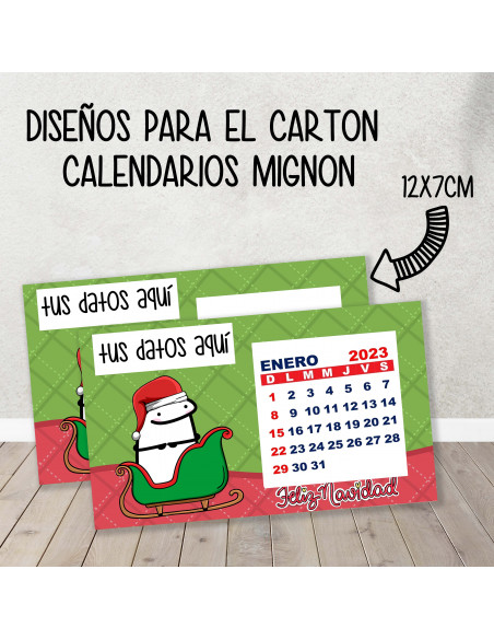 CARTON PARA CALENDARIO MIGNON FLORK NAVIDAD