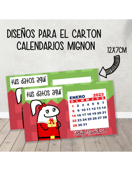 CARTON PARA CALENDARIO MIGNON FLORK NAVIDAD