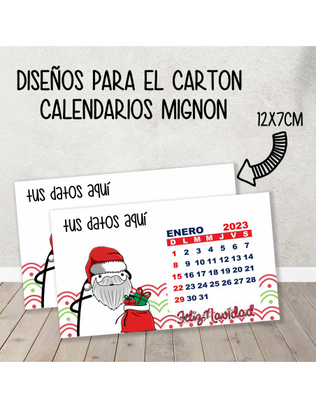 CARTON PARA CALENDARIO MIGNON FLORK NAVIDAD