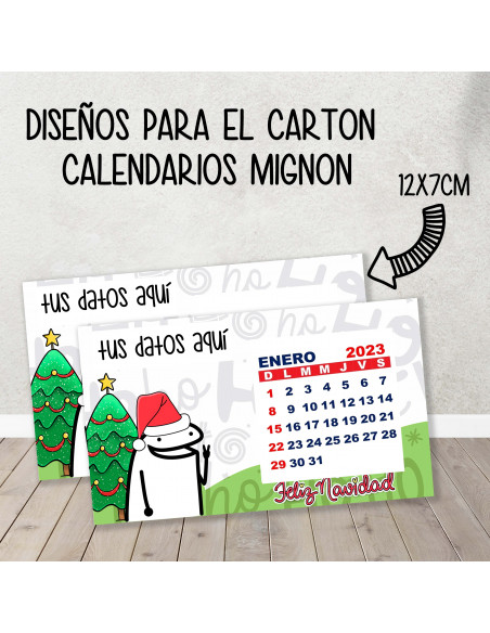 CARTON PARA CALENDARIO MIGNON FLORK NAVIDAD