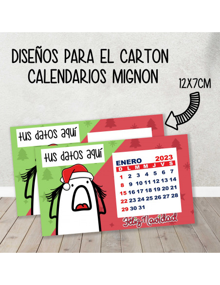 CARTON PARA CALENDARIO MIGNON FLORK NAVIDAD