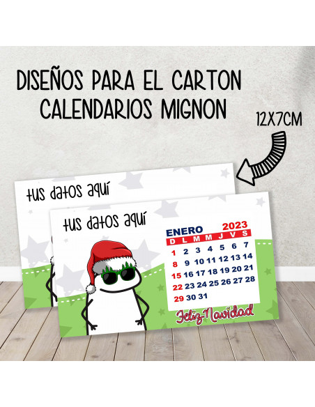 CARTON PARA CALENDARIO MIGNON FLORK NAVIDAD