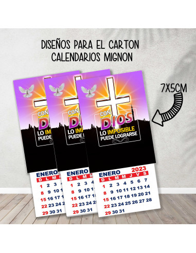 CARTONES CALENDARIOS MIGNON RELIGIOSOS
