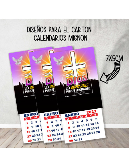 CARTONES CALENDARIOS MIGNON RELIGIOSOS