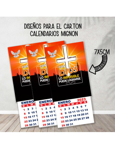 CARTONES CALENDARIOS MIGNON RELIGIOSOS