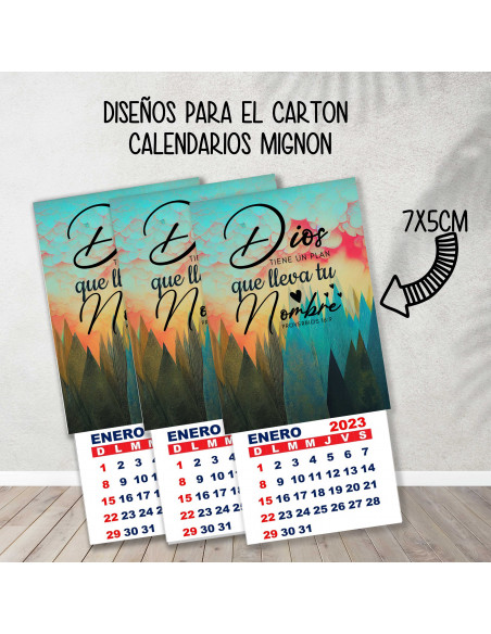 CARTONES CALENDARIOS MIGNON RELIGIOSOS