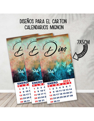 CARTONES CALENDARIOS MIGNON RELIGIOSOS