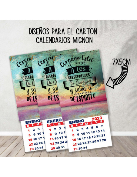 CARTONES CALENDARIOS MIGNON RELIGIOSOS