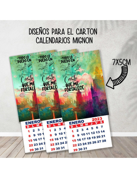 CARTONES CALENDARIOS MIGNON RELIGIOSOS