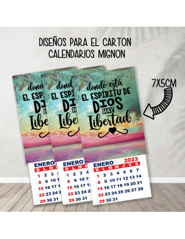 CARTONES CALENDARIOS MIGNON RELIGIOSOS
