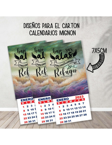 CARTONES CALENDARIOS MIGNON RELIGIOSOS