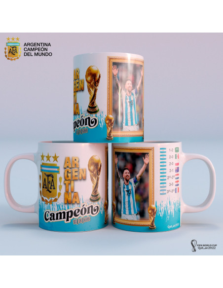 Argentina Campeón del Mundo Qatar 2022 -Tazas