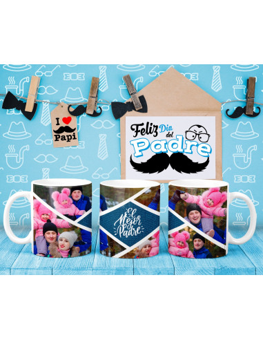 TAZAS CON FOTO DÍA DEL PADRE