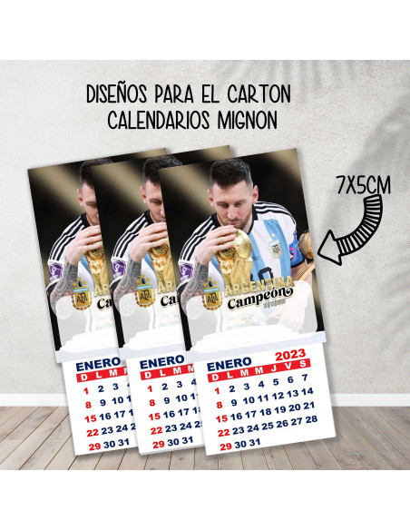 Cartones para calendario mignon Argentina Campeón 2022