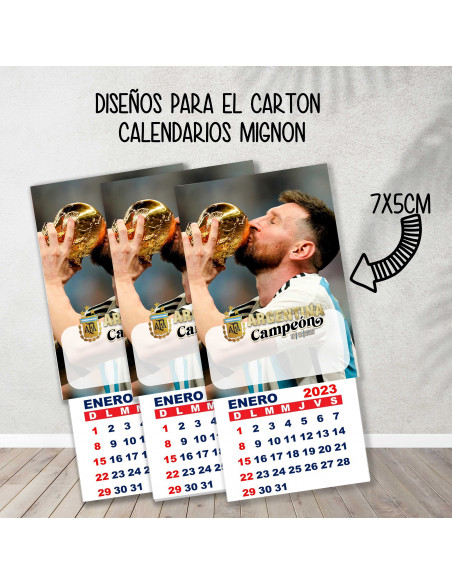 Cartones para calendario mignon Argentina Campeón 2022