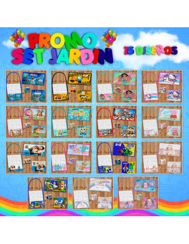 PROMO 3 SET DE JARDIN X 15 MOTIVOS