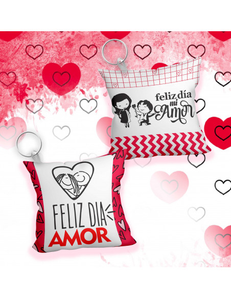 Llavero almohadita SAN VALENTIN AMOR - PACK 2