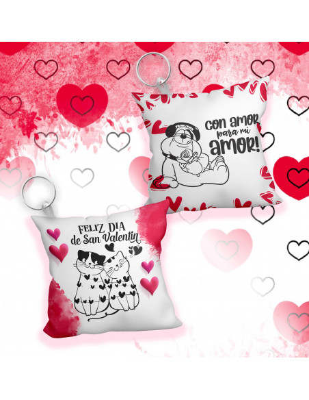 Llavero almohadita SAN VALENTIN AMOR - PACK 2