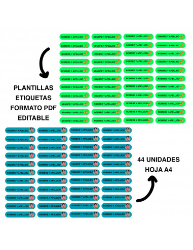 Stickers para lapices editables x 20...