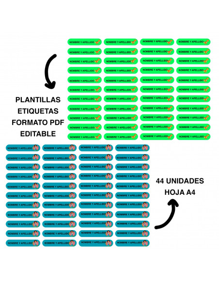 Stickers para lapices editables x 20 motivos