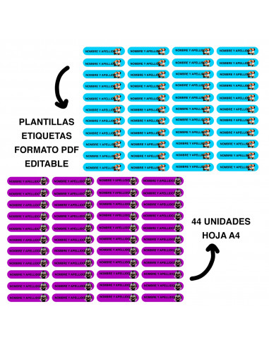 Stickers para lapices editables x 20...