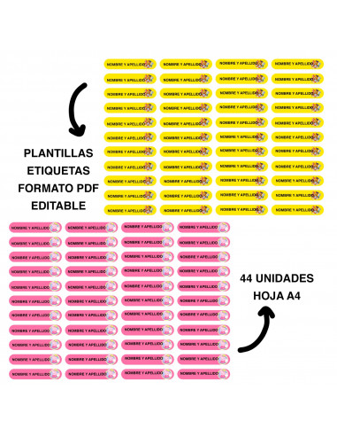 Stickers para lapices editables x 20...