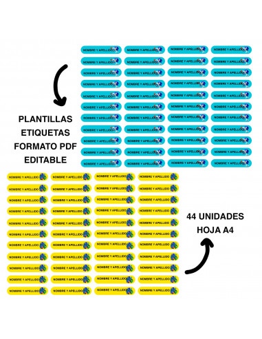 Stickers para lapices editables x 20...