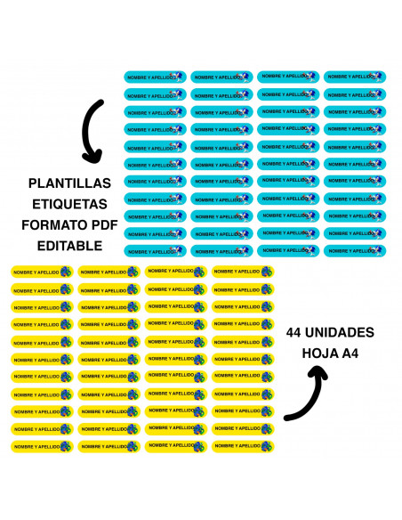 Stickers para lapices editables x 20 motivos