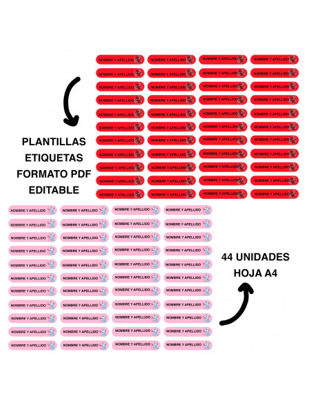 Stickers para lapices editables x 20 motivos