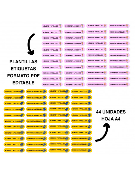 Stickers para lapices editables x 20 motivos
