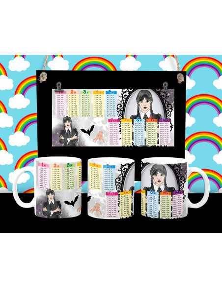 Taza Abecedario y Tabla de multiplicar