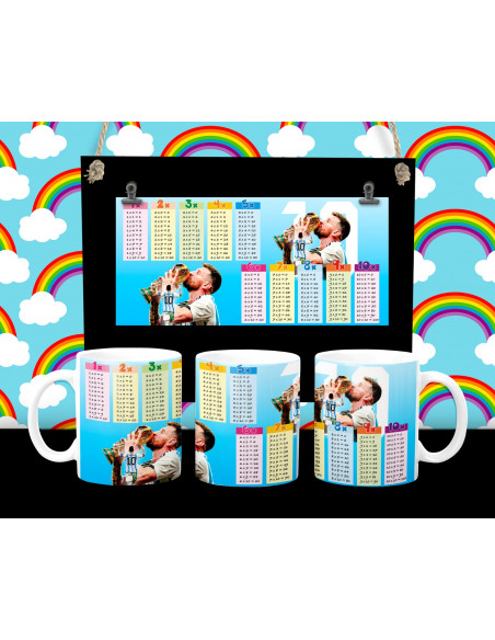 Taza Abecedario y Tabla de multiplicar