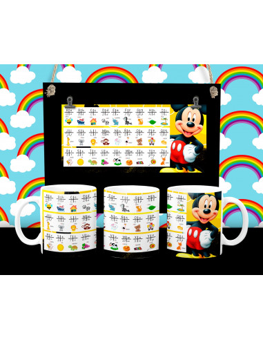 Taza Abecedario y Tabla de multiplicar