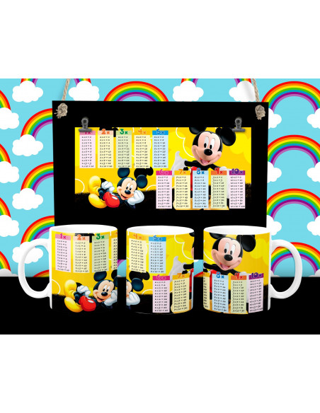 Taza Abecedario y Tabla de multiplicar