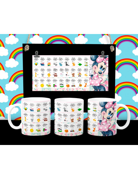 Taza Abecedario y Tabla de multiplicar