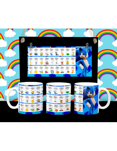 Taza Abecedario y Tabla de multiplicar