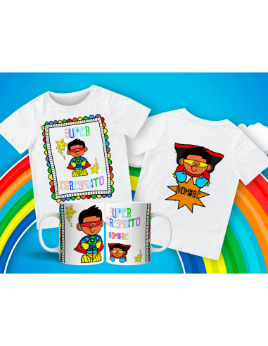 Remera + Taza Egresaditos Super Heroes